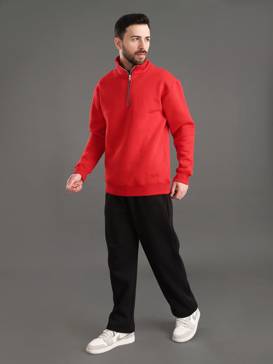 Core Essential Zip-Up Sweatshirt (Red)