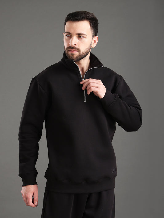 Core Essential Zip-Up Sweatshirt (Black)