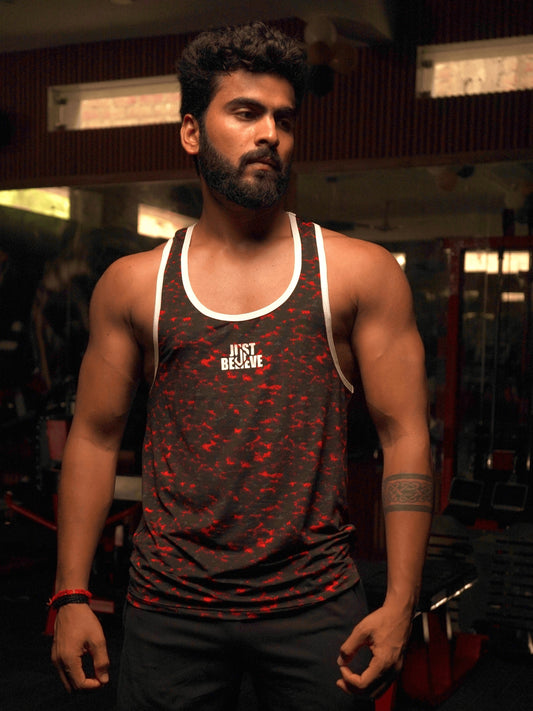 Jeffa Printed Training Vest in Red