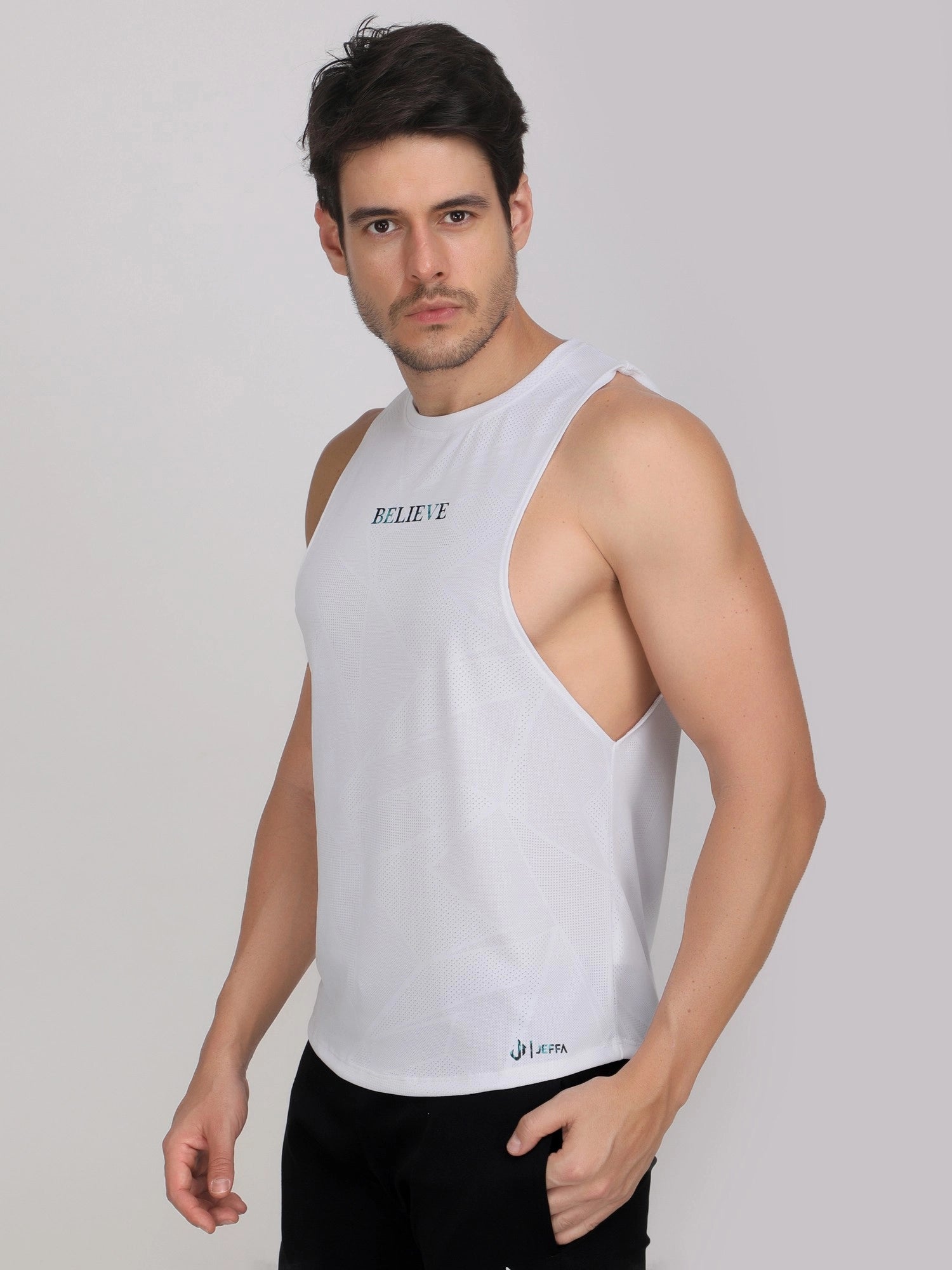 White Deep Cut Training Vest