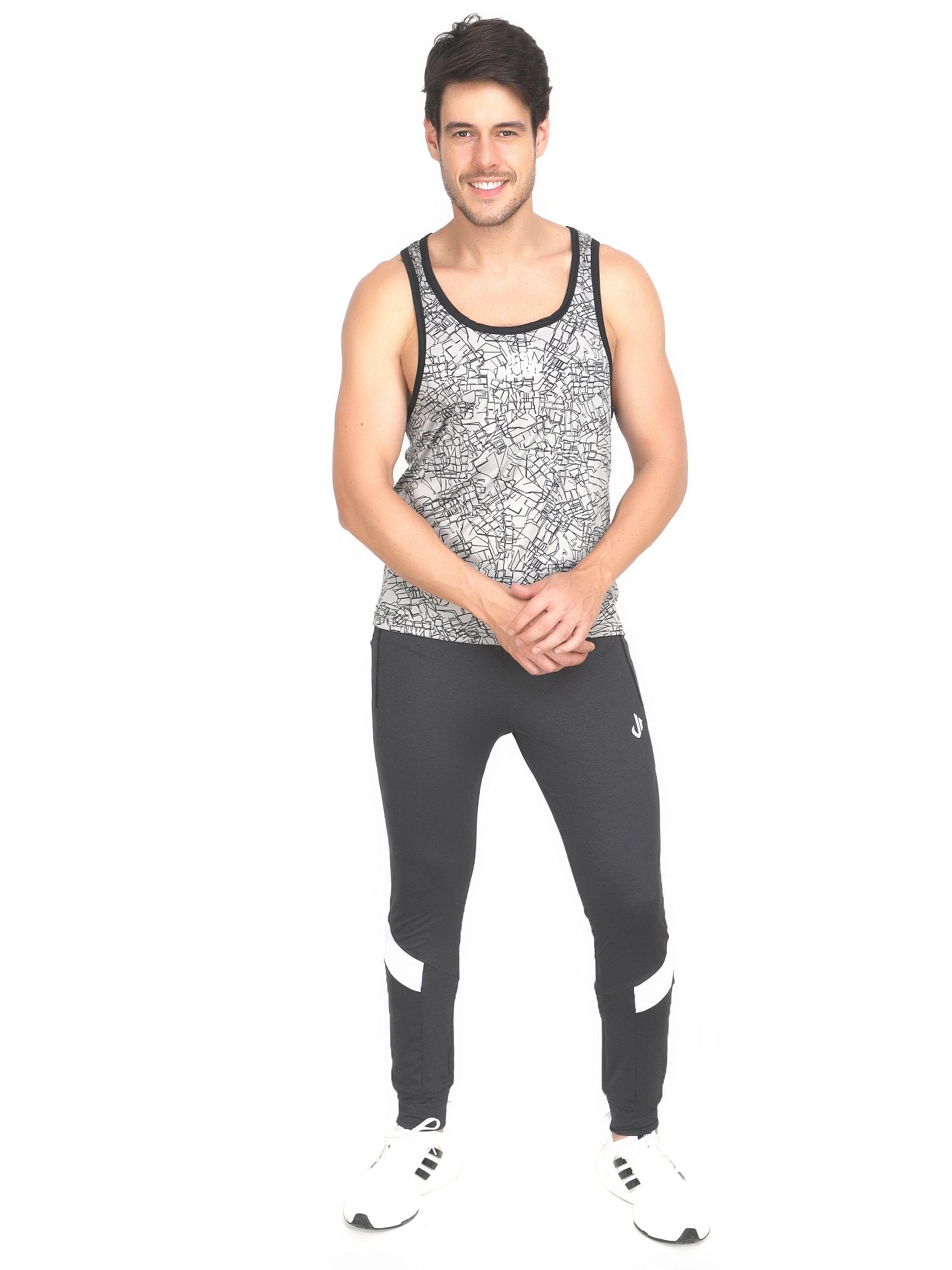 Jeffa Printed Training Vest in Grey