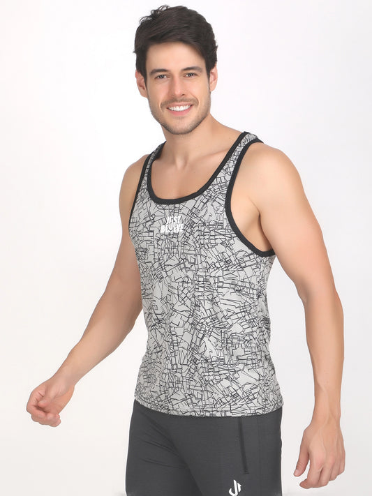 Jeffa Printed Training Vest in Grey