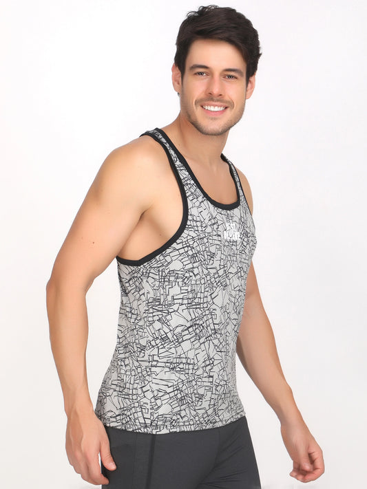 Jeffa Printed Training Vest in Grey
