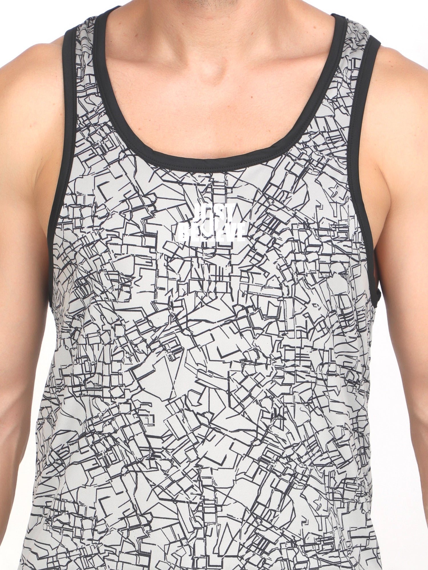 Jeffa Printed Training Vest in Grey
