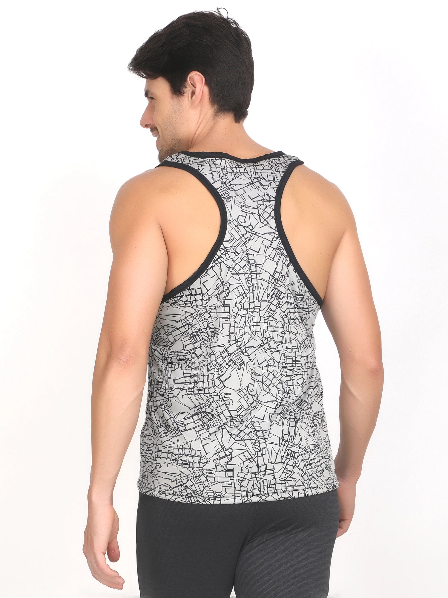 Jeffa Printed Training Vest in Grey