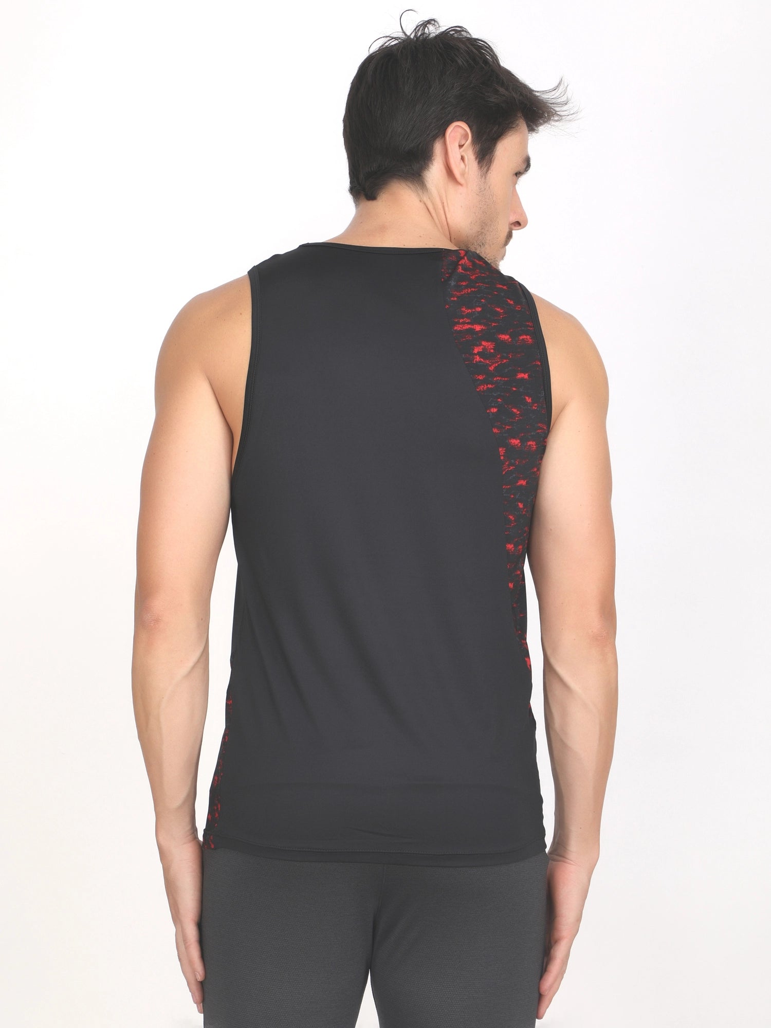 Jeffa Printed Running Vest in Black