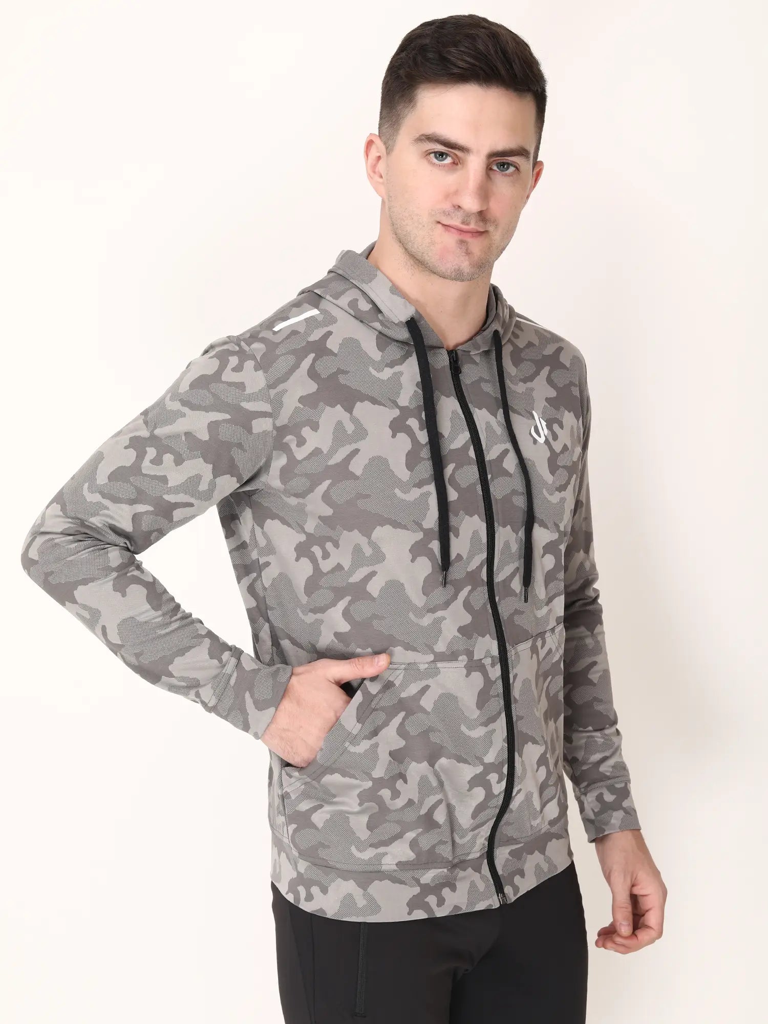 Grey Camo Jacquard Track Jacket