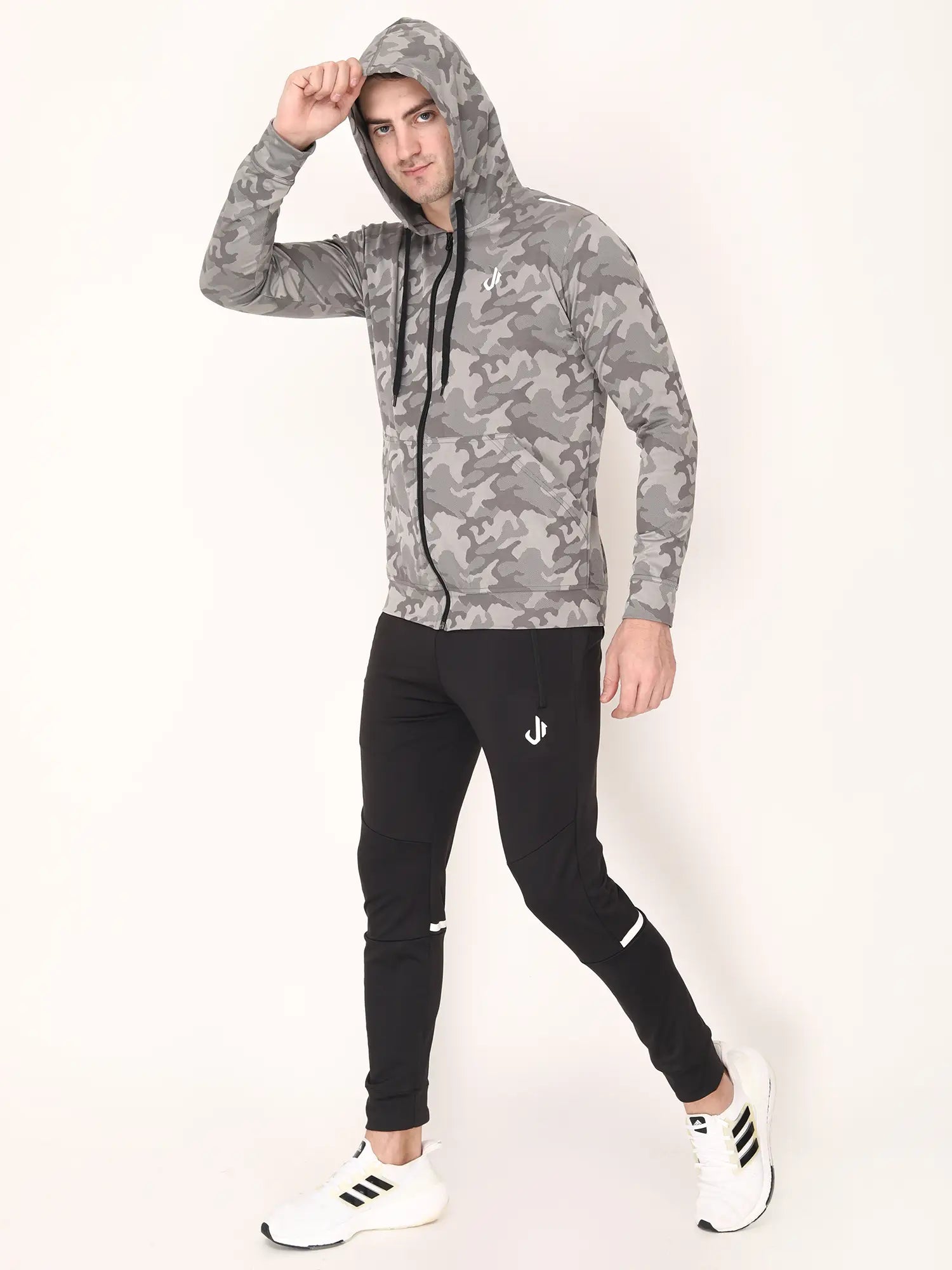 Grey Camo Jacquard Track Jacket