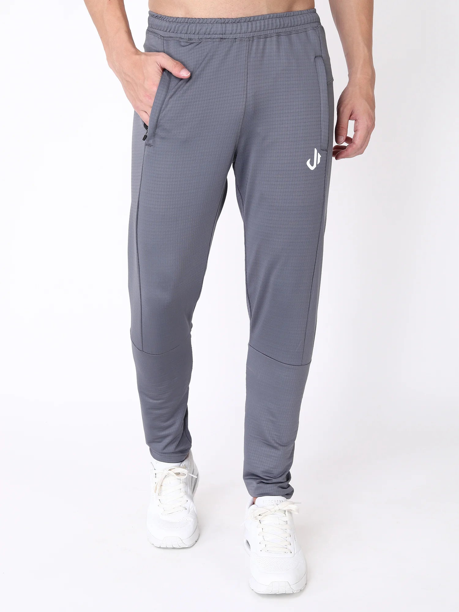 Grey Colour Polyester Track Pants