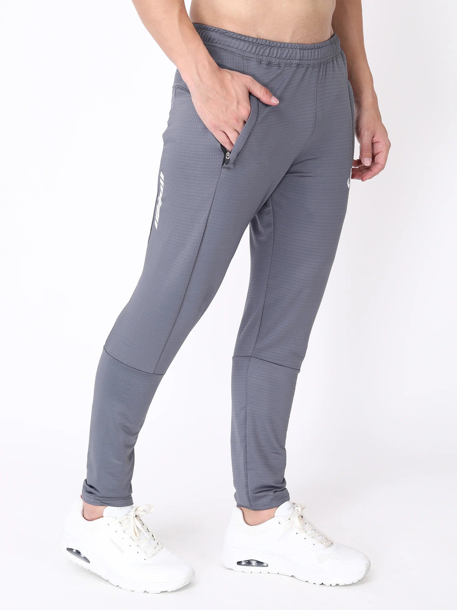 Jeffa Polyester Track Pants in Grey