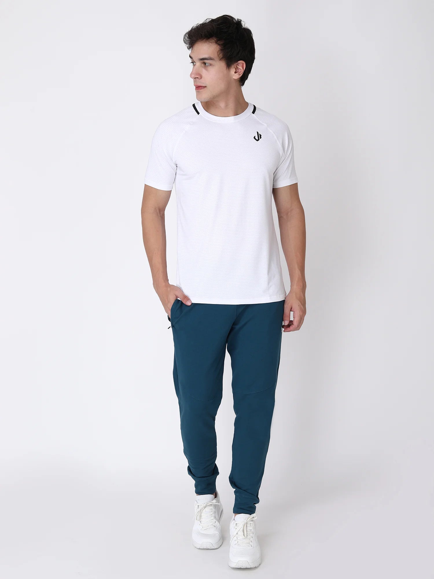 Jeffa Blue Cotton Track Pants