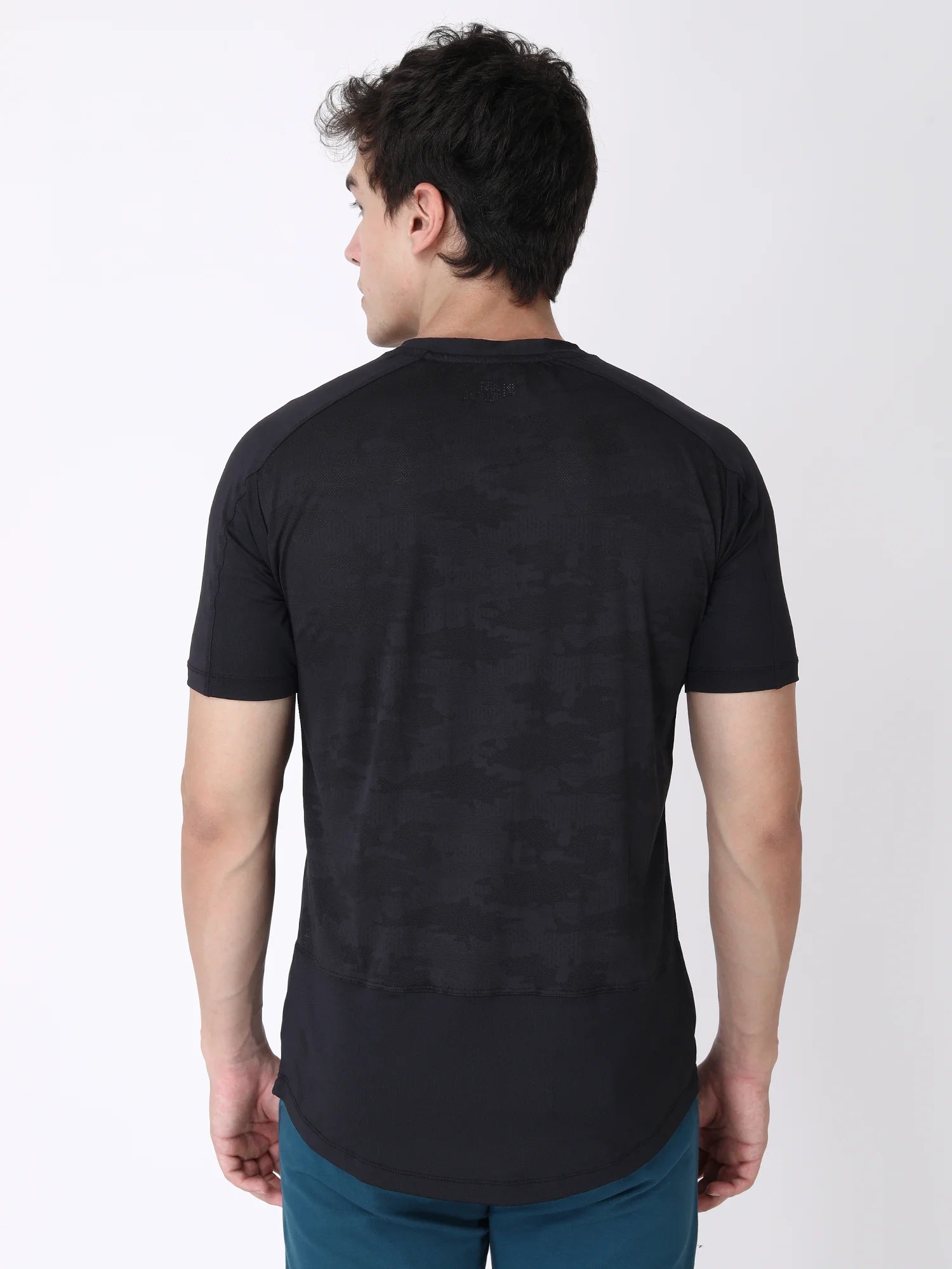 Jeffa Camouflage Jacquard T-shirt in Black