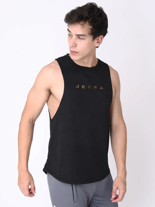 Jeffa Powercore Deep Cut Vest in Black