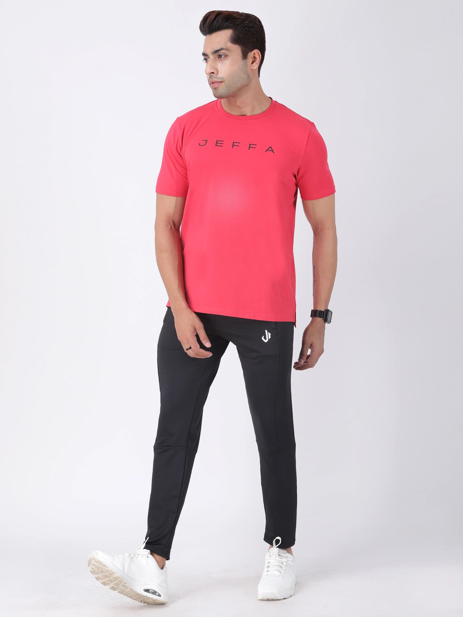 Black Polyester Track Pants