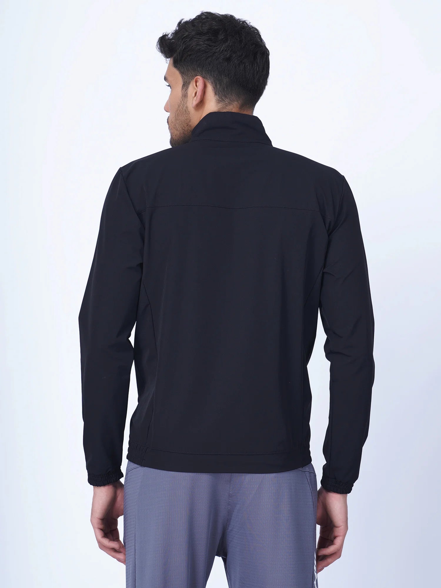 Solid Black Woven Training Jacket