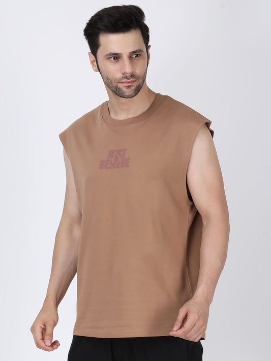 Essential Oversized Active Vest (Beige)