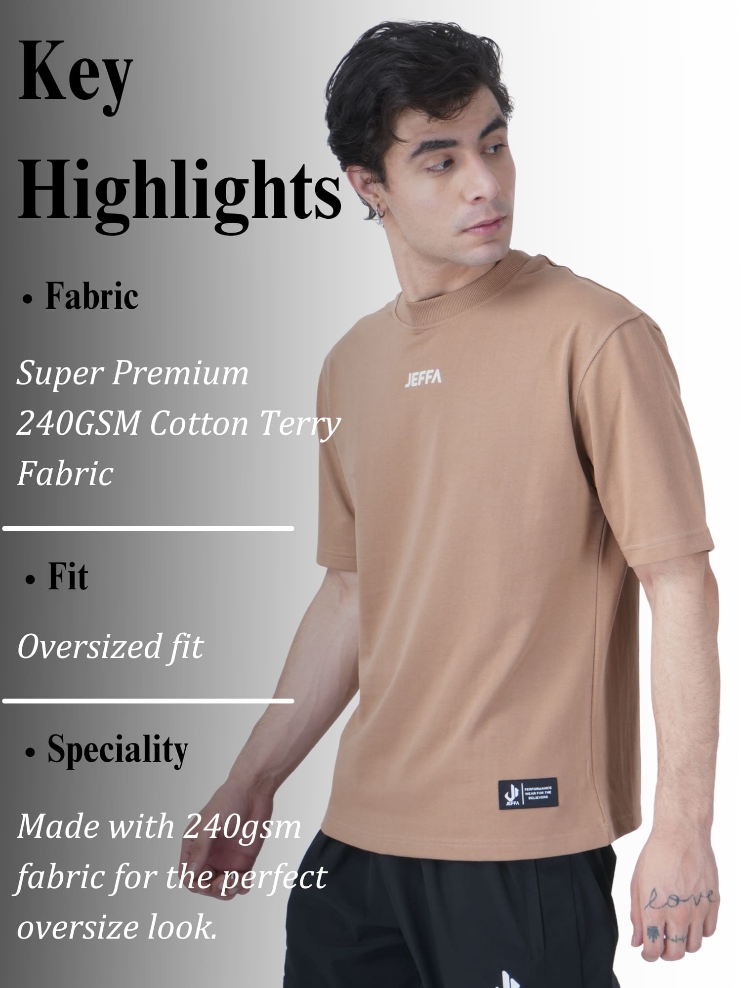 Essential Oversized Tshirt Beige Details
