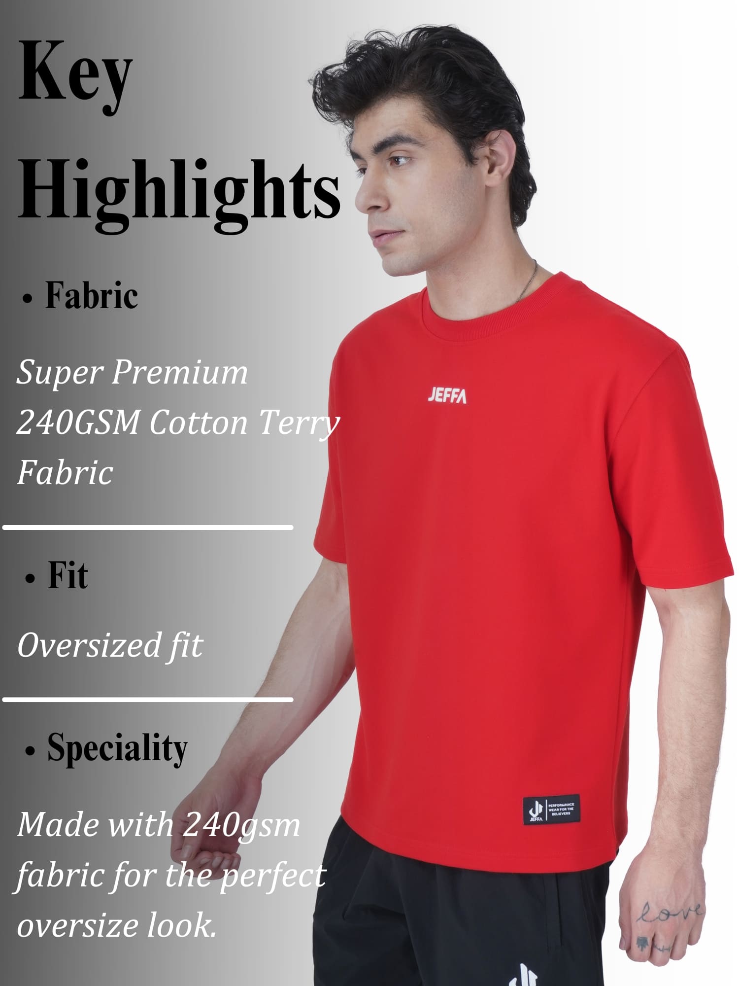 Essential Oversized Tshirt Red Details