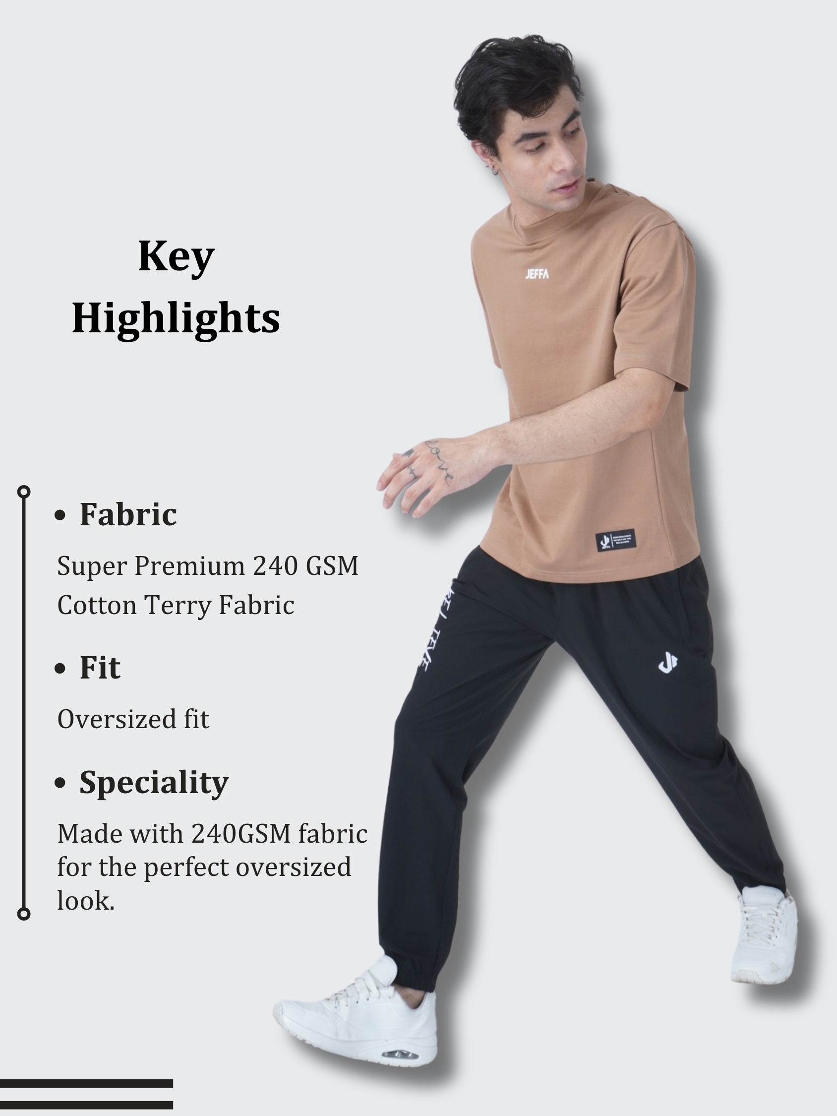 Jeffa Essential Oversized Tshirt Beige