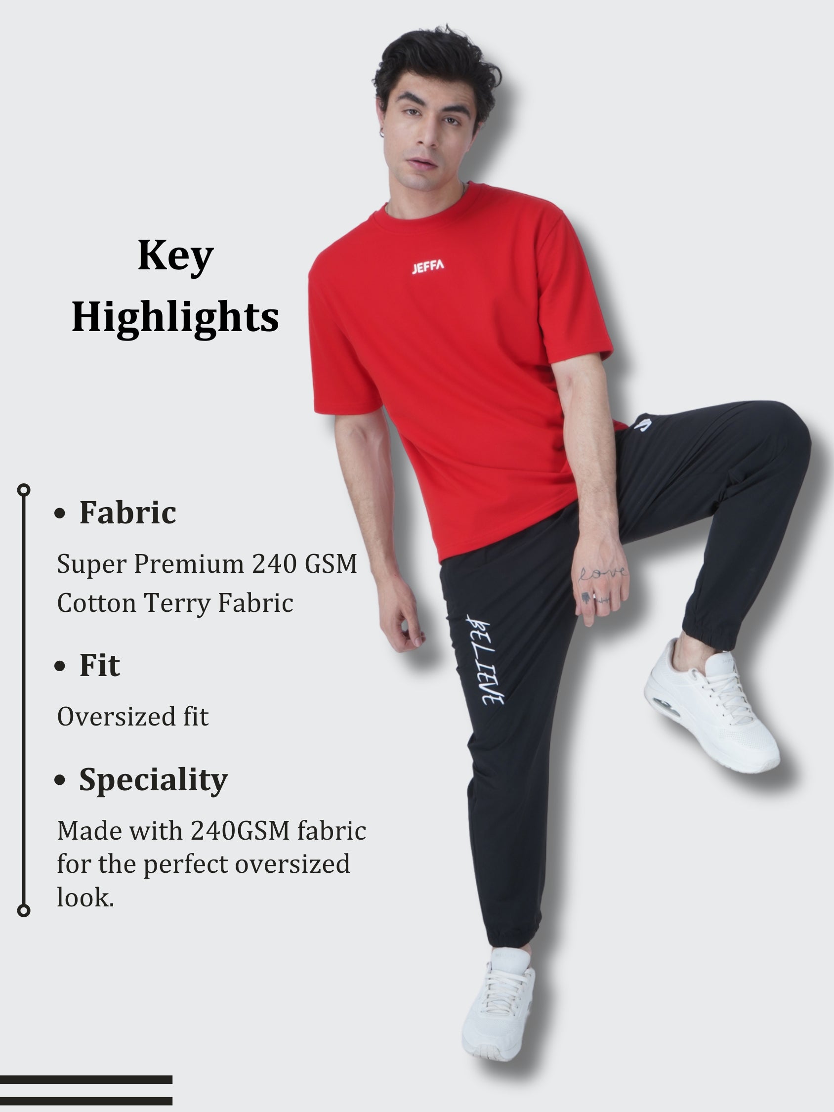Jeffa Essential Oversized Tshirt Red