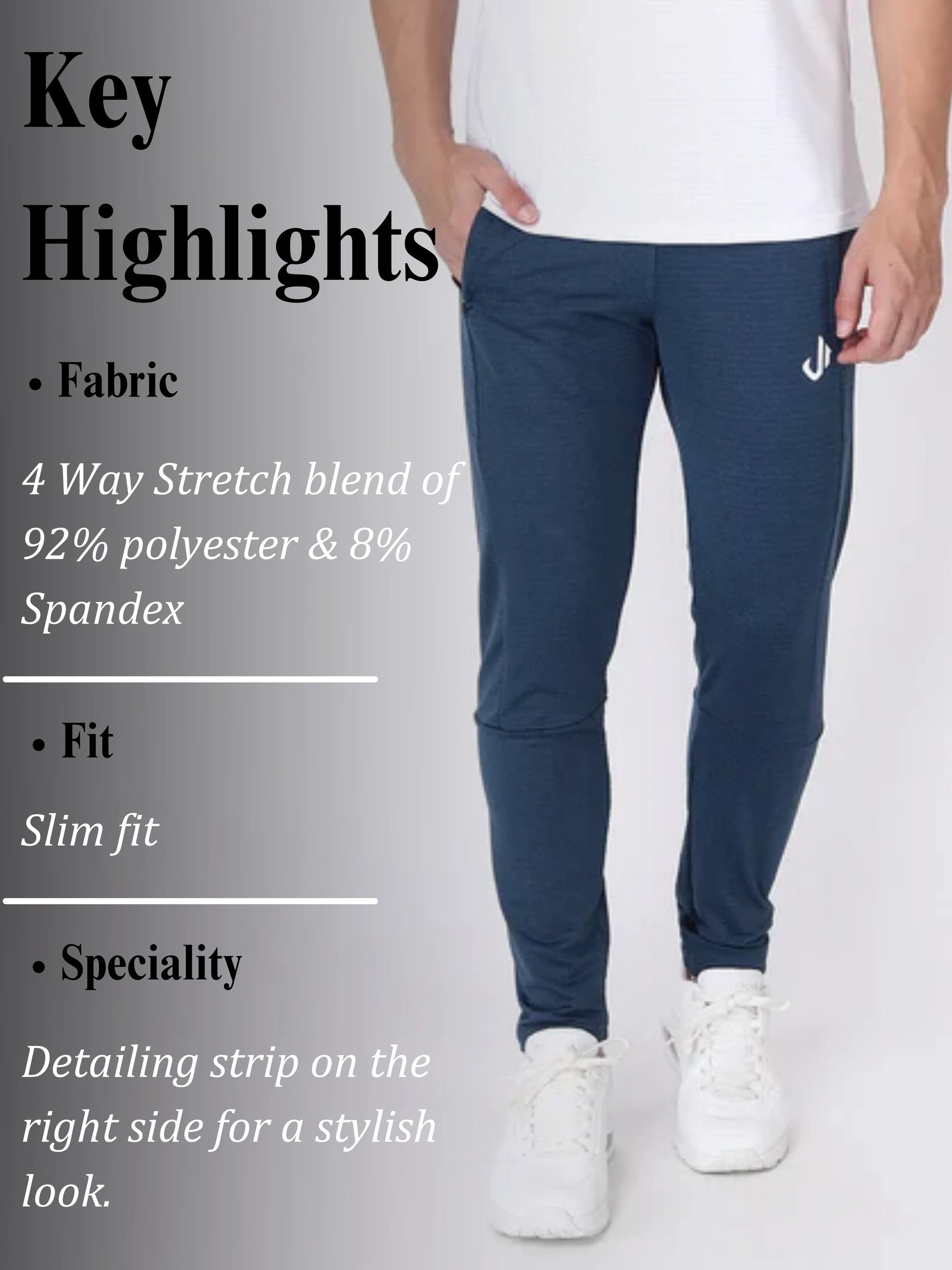 Polyester Track Pants Blue Details