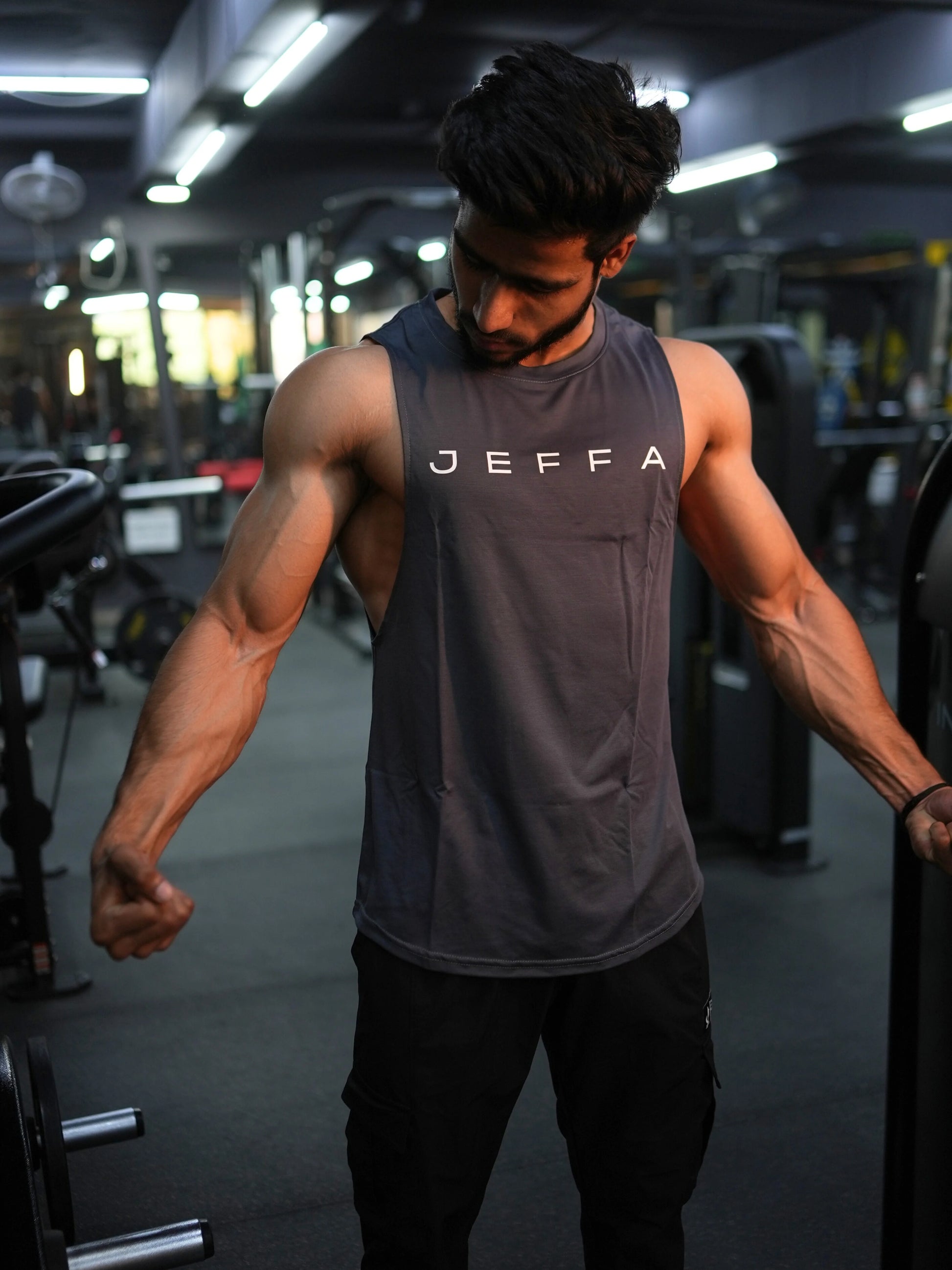 Jeffa Powercore Deep Cut Vest in Grey