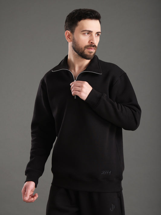 Core Essential Zip-Up Sweatshirt (Black)