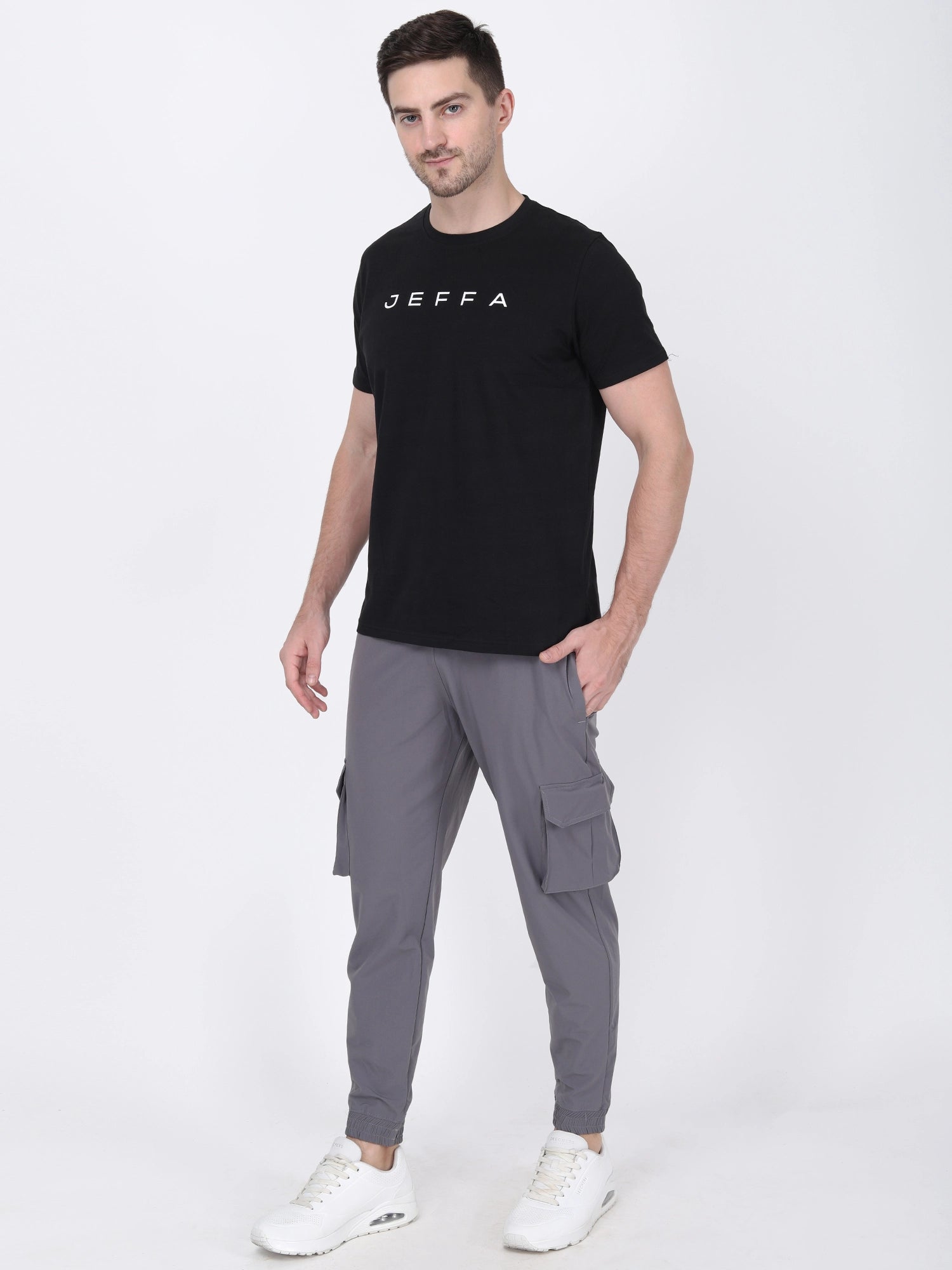 Jeffa Cargo Track Pants in Grey