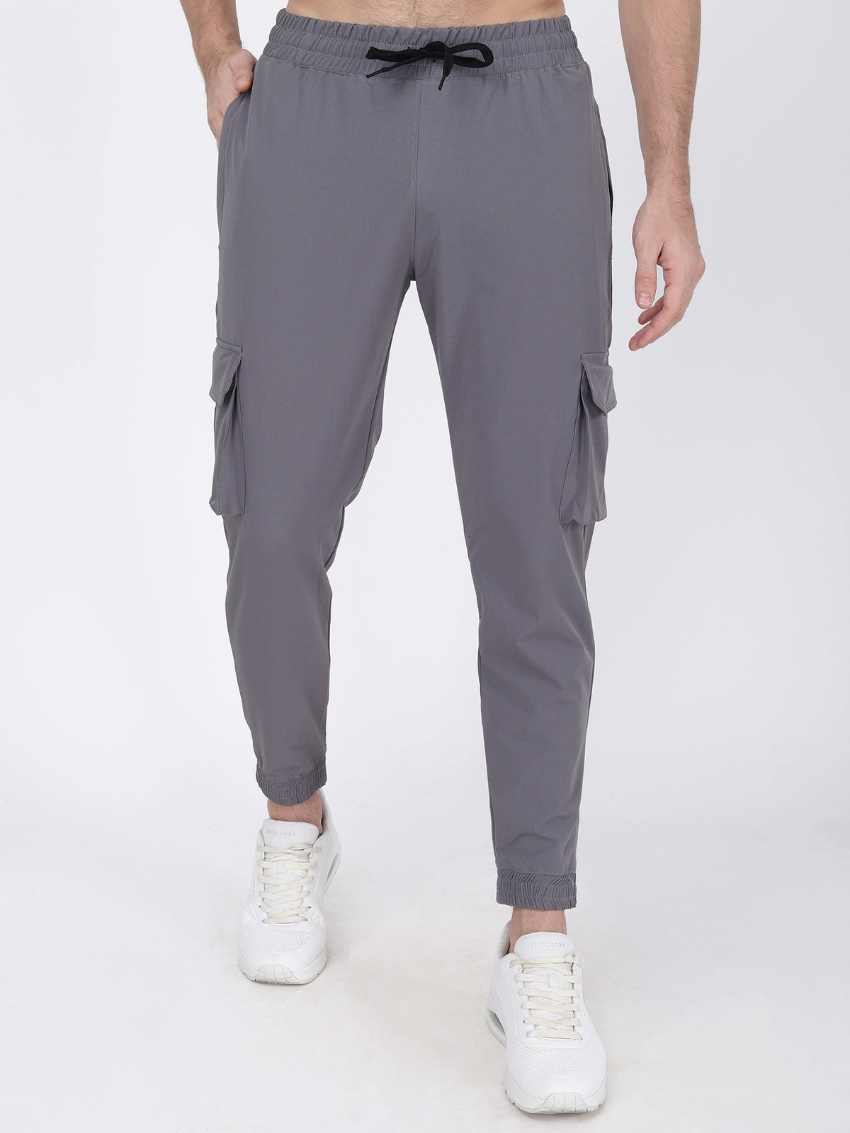 Jeffa Cargo Track Pants in Grey