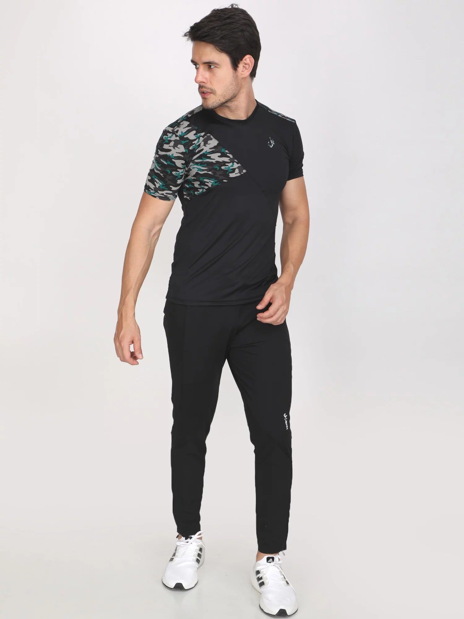 Camouflage Printed T-shirts (Black-Green)