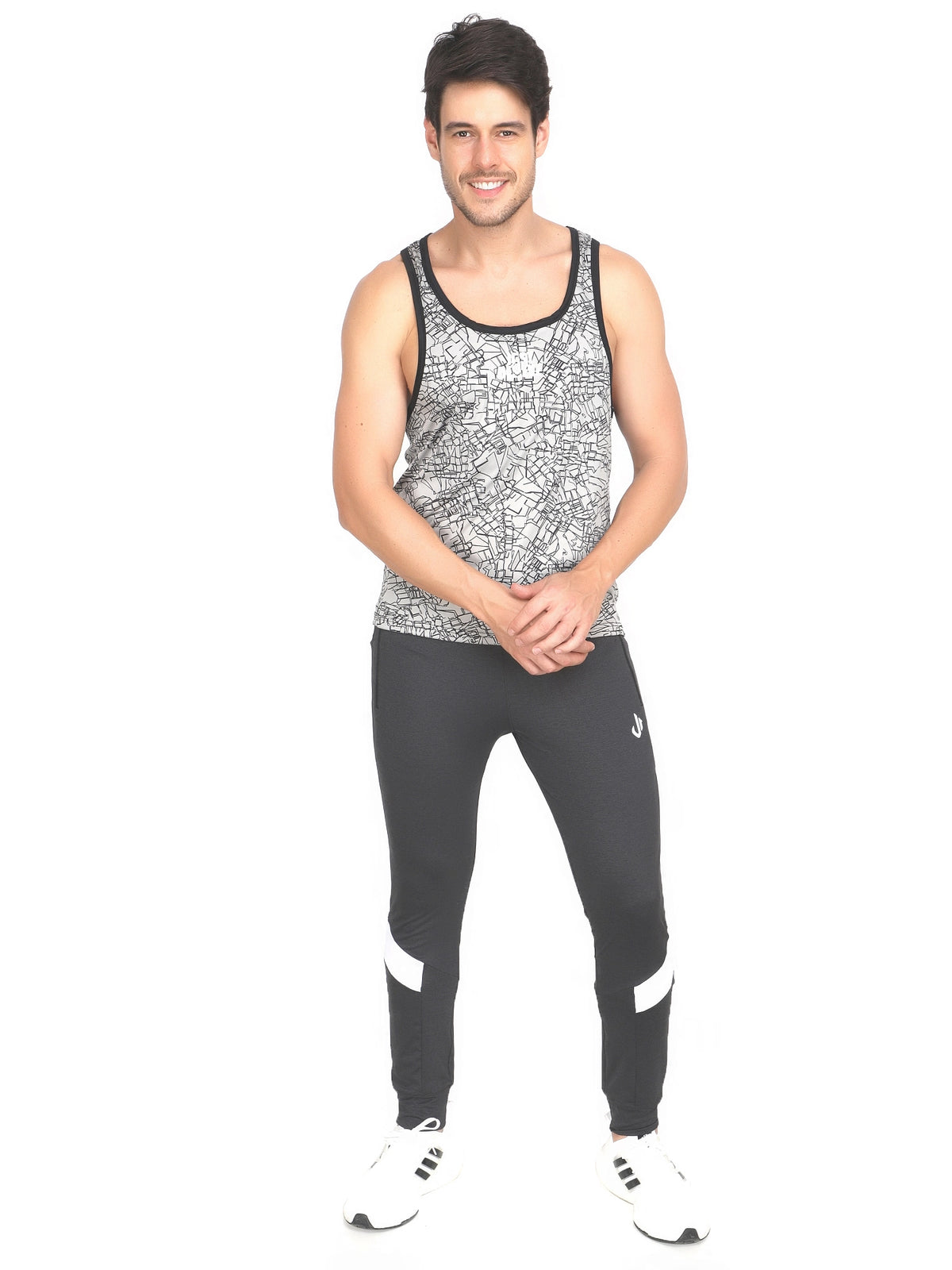 Jeffa Printed Training Vest in Grey
