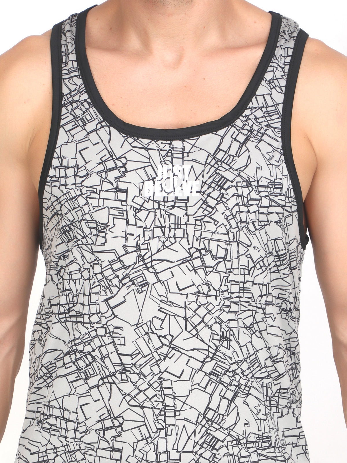 Jeffa Printed Training Vest in Grey
