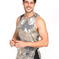Jeffa Printed Running Vest in Sand