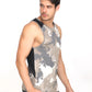 Jeffa Printed Running Vest in Sand