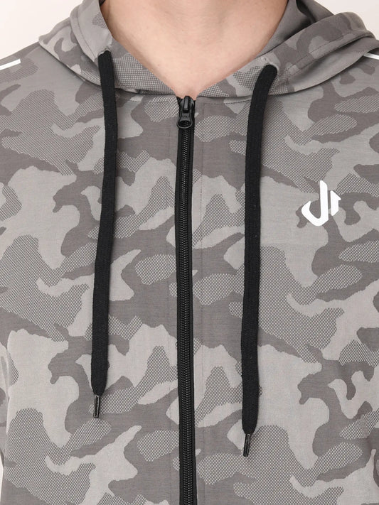 Grey Camo Jacquard Track Jacket