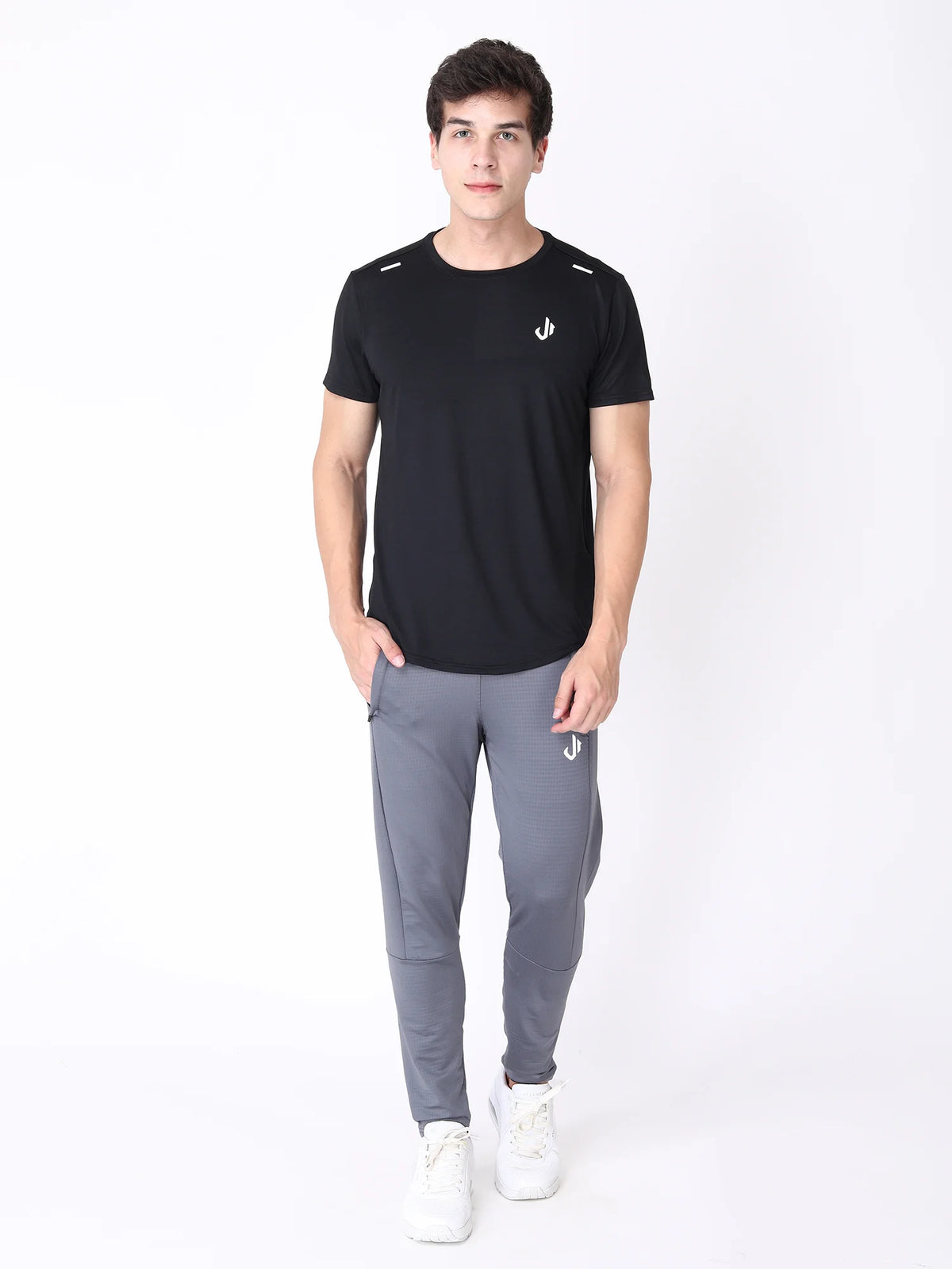 Grey Colour Polyester Track Pants