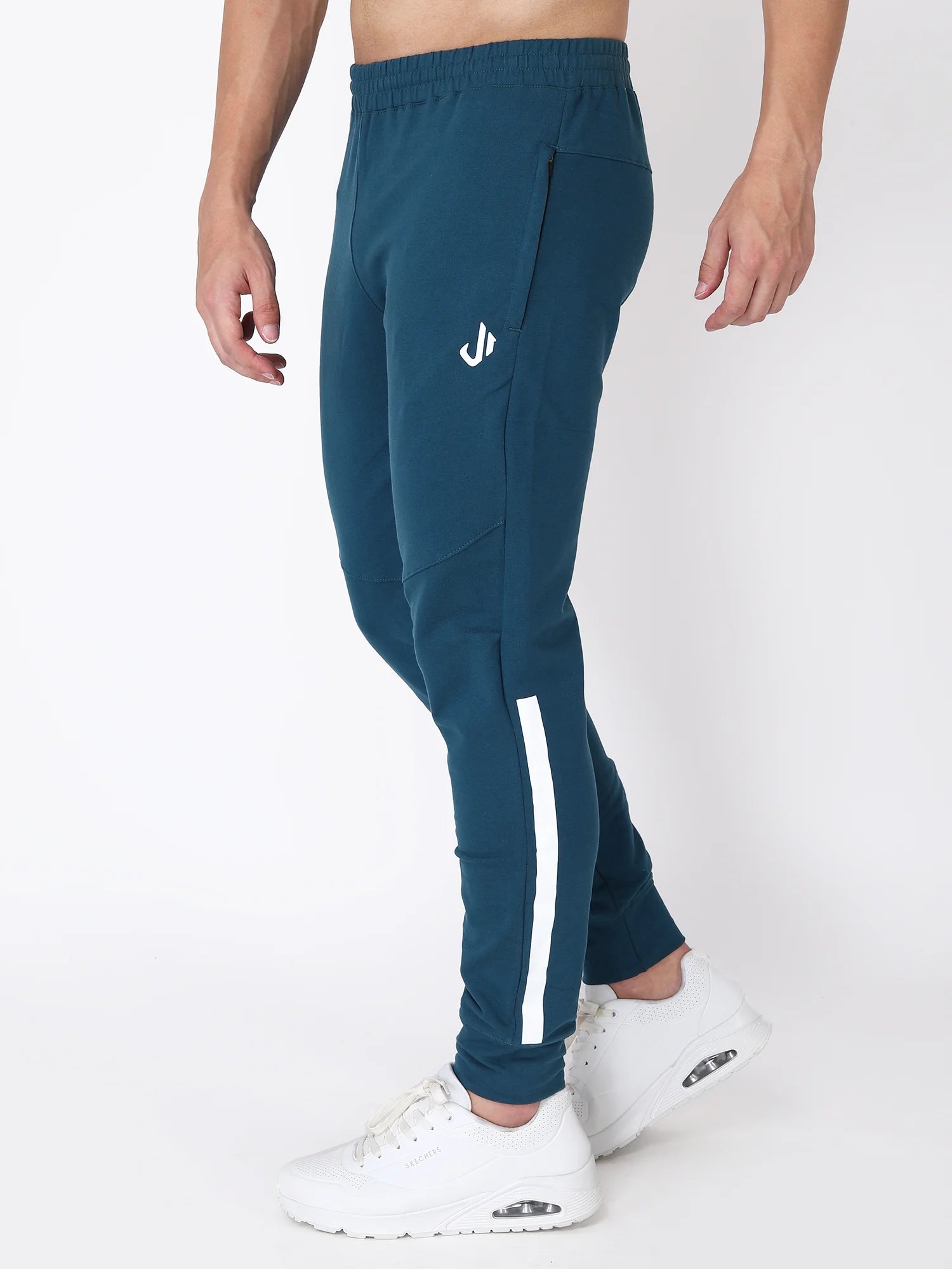 Jeffa Blue Cotton Track Pants