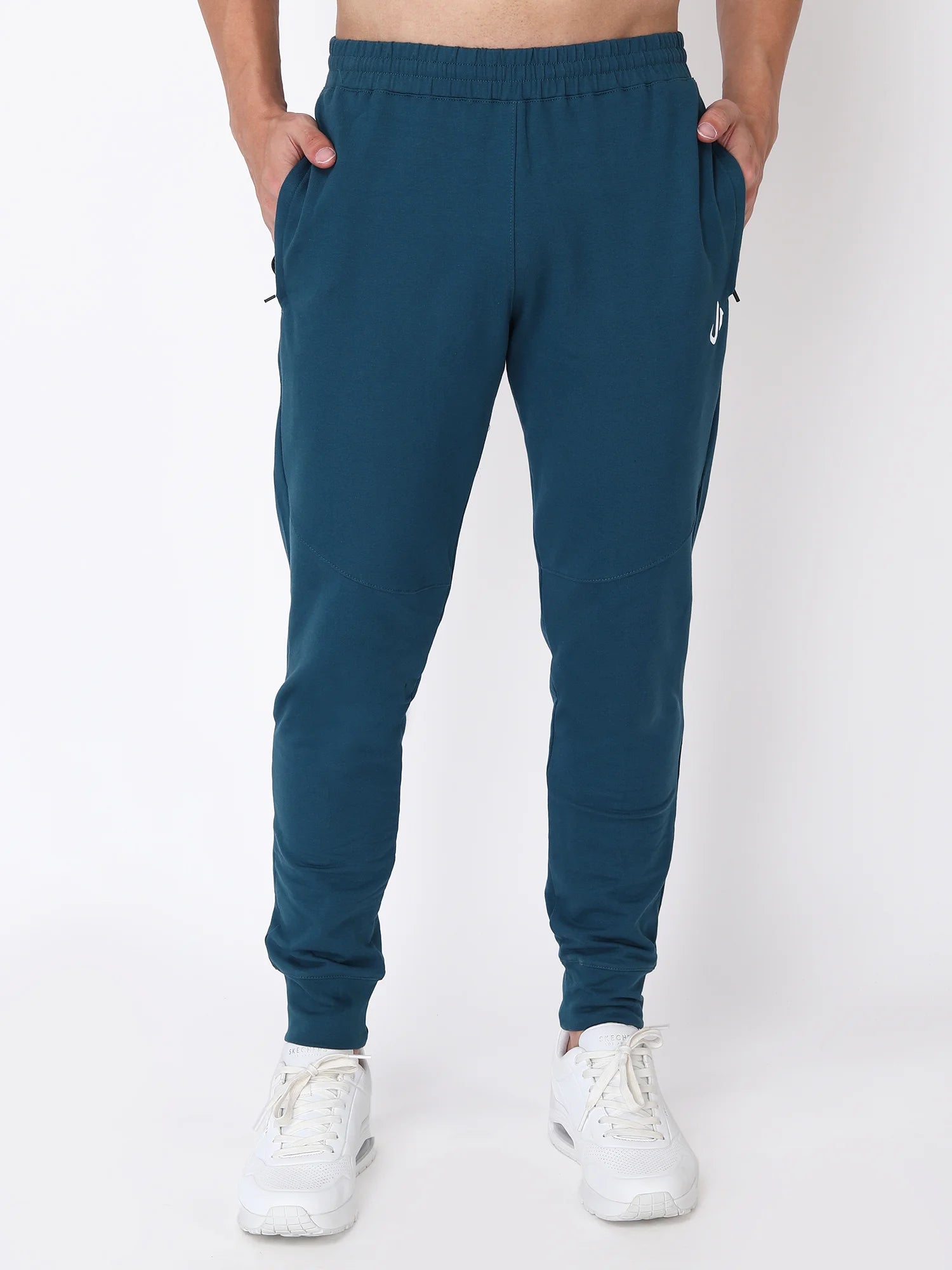 Jeffa Blue Cotton Track Pants