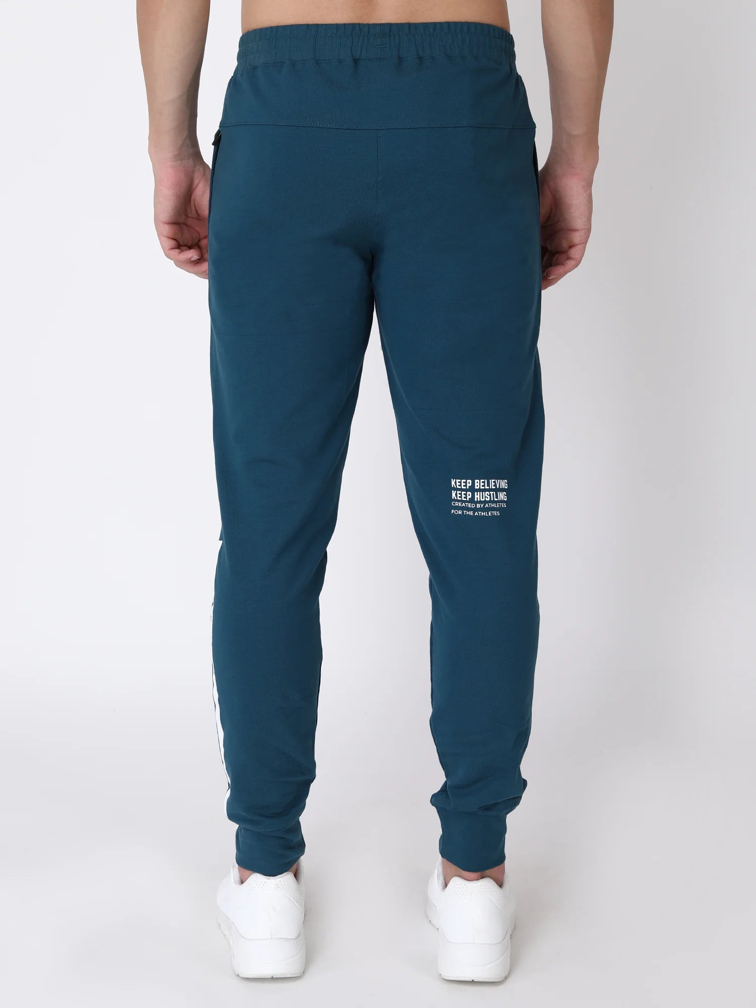 Jeffa Blue Cotton Track Pants