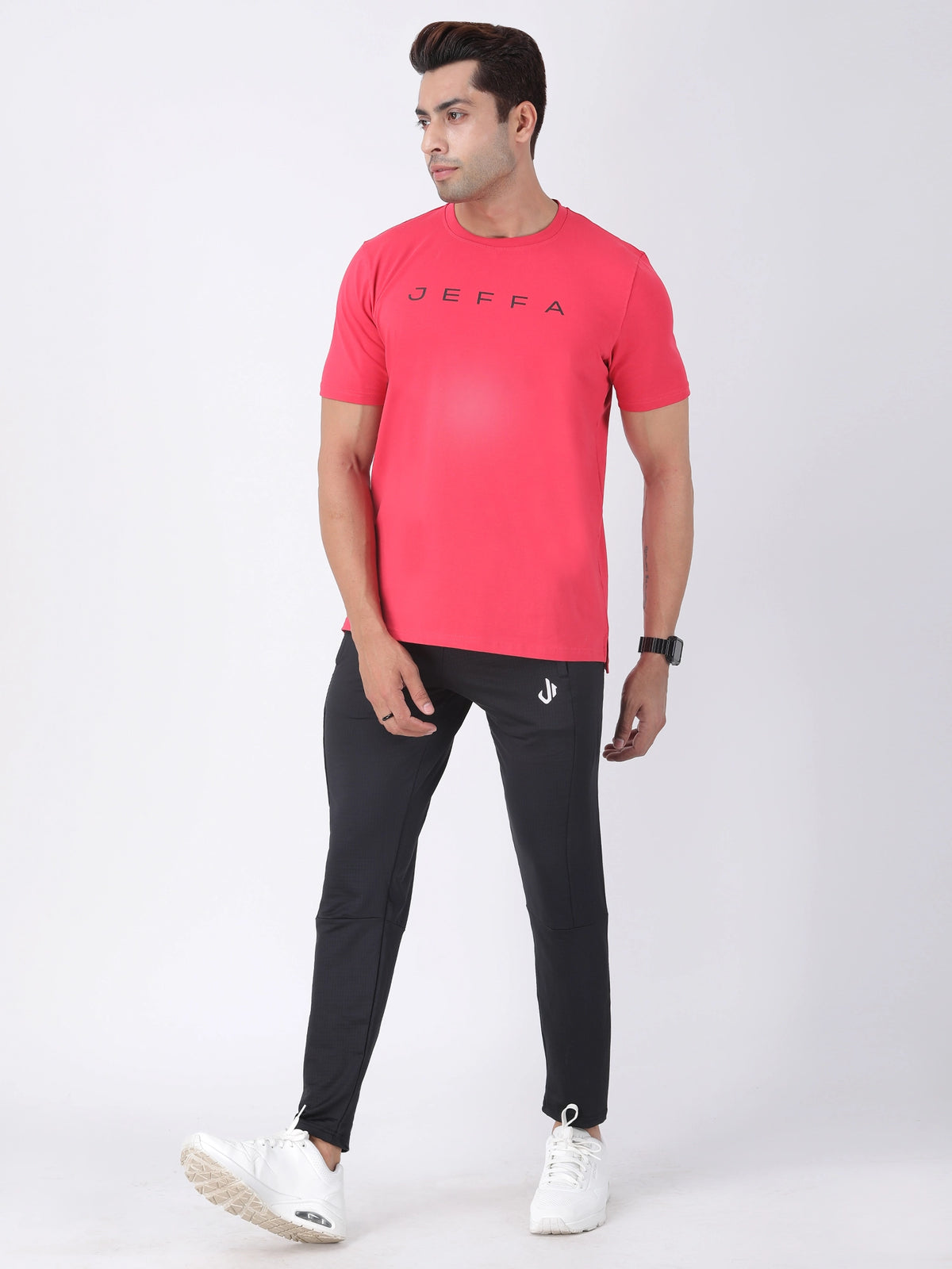 Black Polyester Track Pants