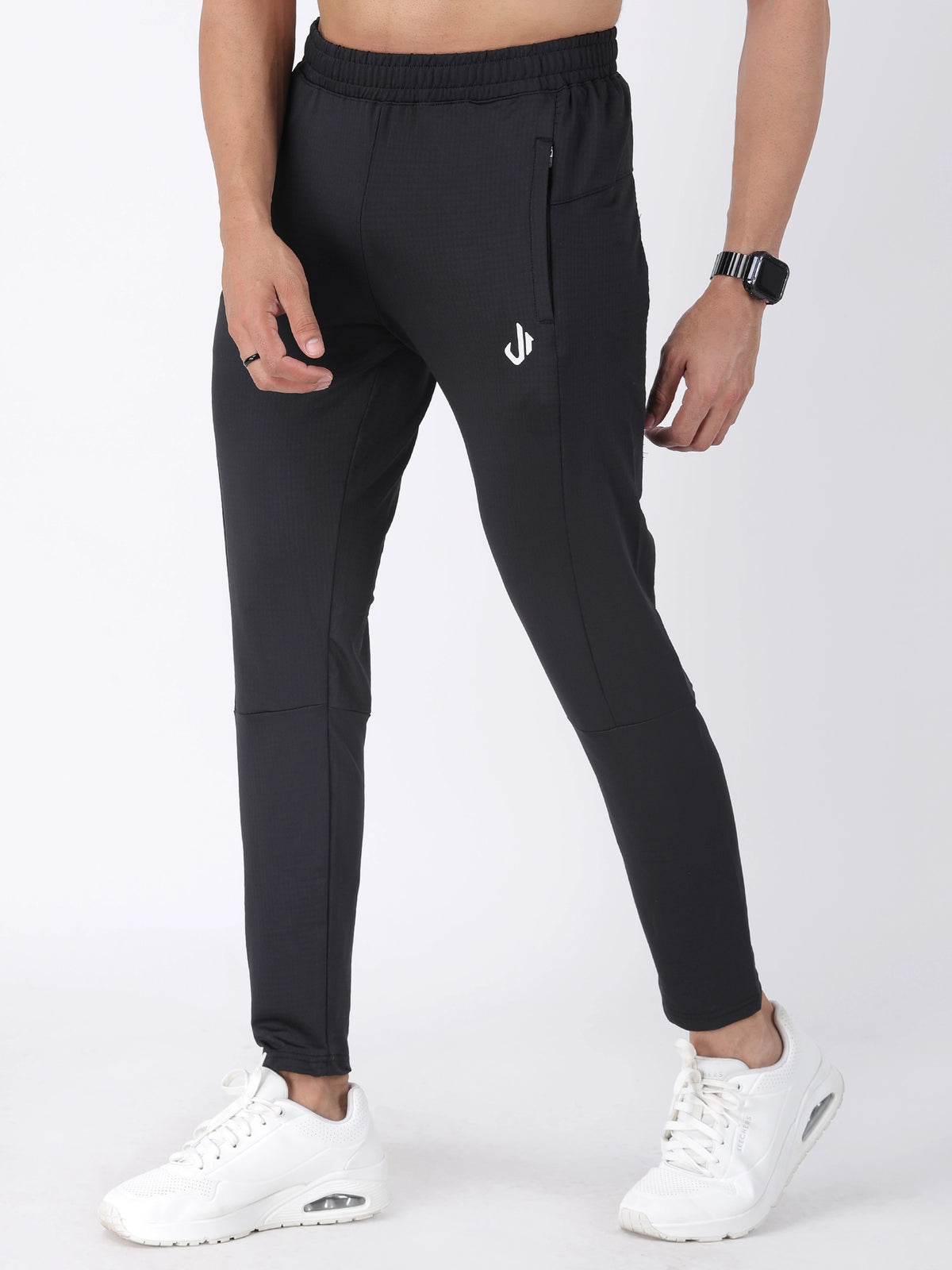 Black Polyester Track Pants