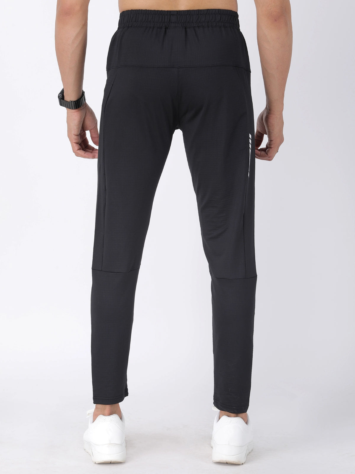 Black Polyester Track Pants