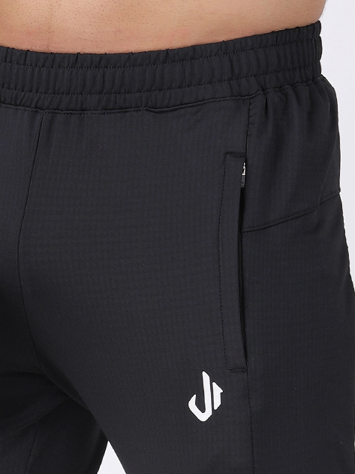 Black Polyester Track Pants