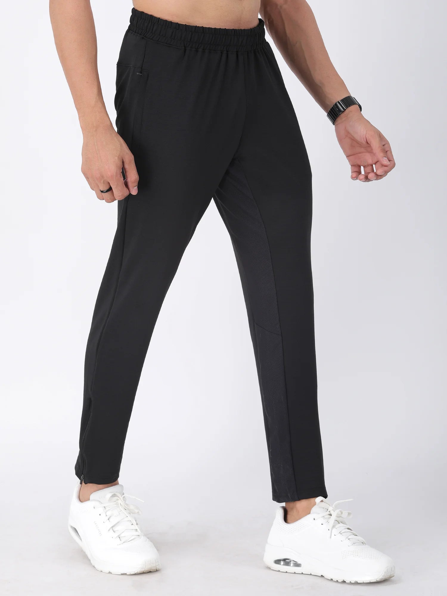 Black Running Track Pants