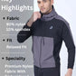 Black Colour Blocked Sports Jacket Hoodie
