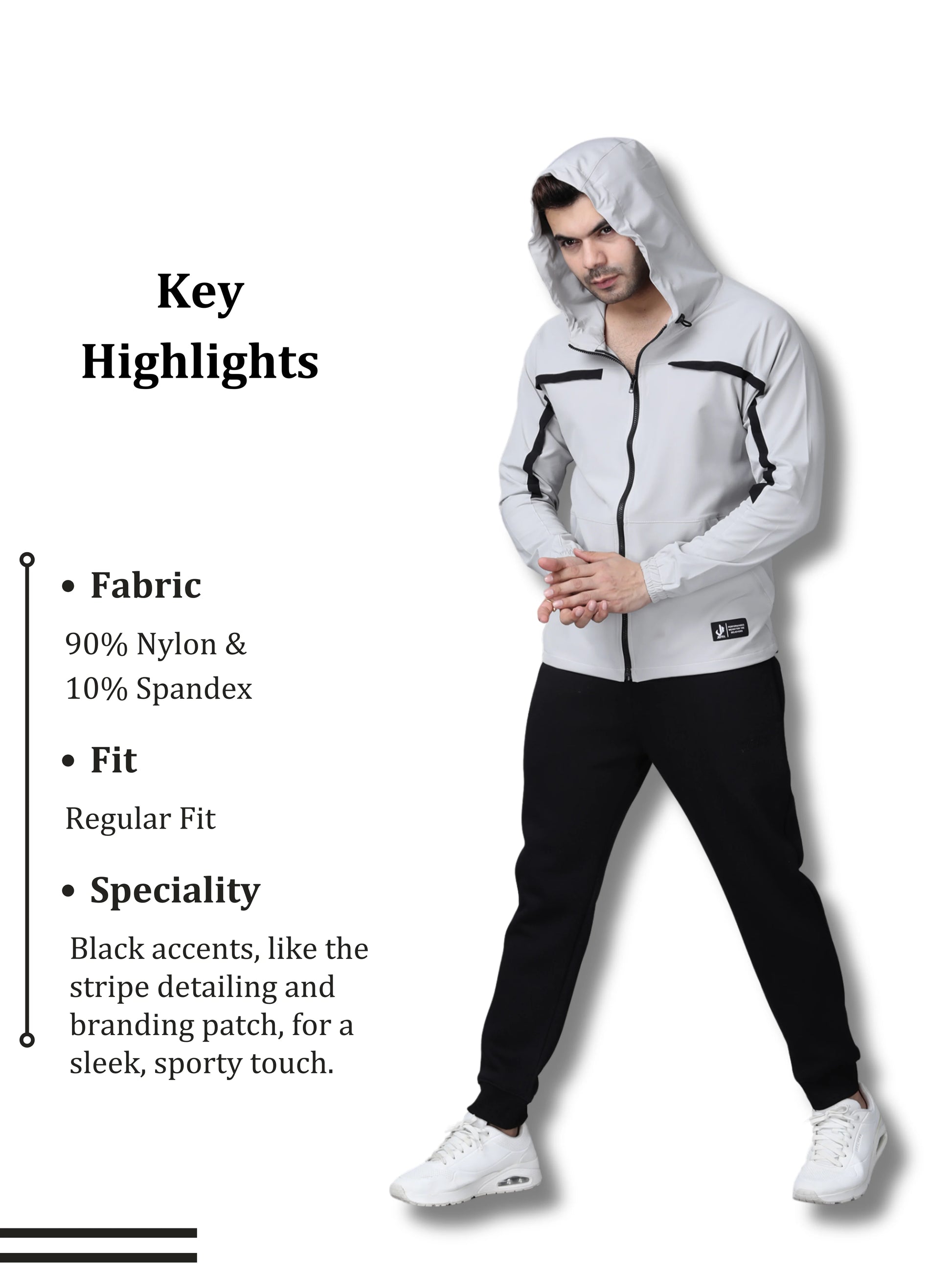 Believers Training Jacket Light Grey Details