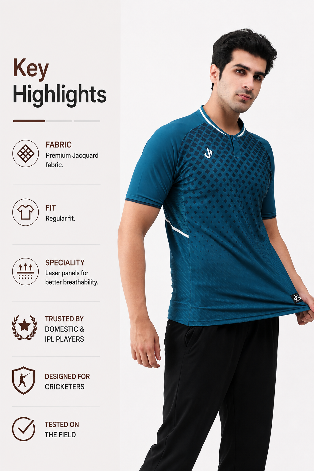 Elite Pro Coloured Cricket Jersey (Teal)