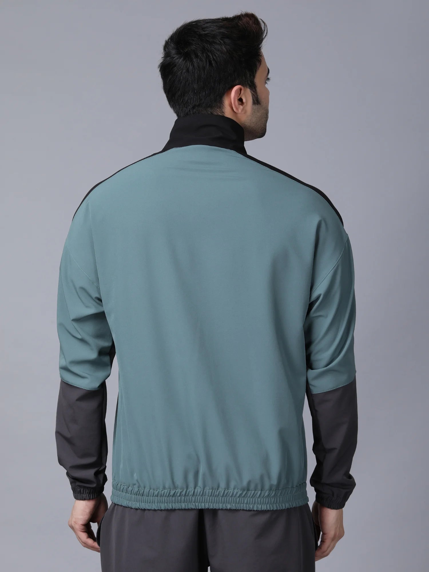 Olive Colour Blocked Nylon Jacket