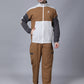 Tan Colour Blocked Nylon Jacket
