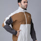 Tan Colour Blocked Nylon Jacket
